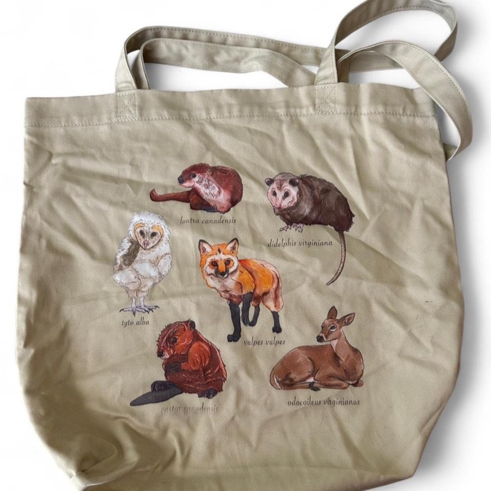 Animal Print Beige Tote Bag